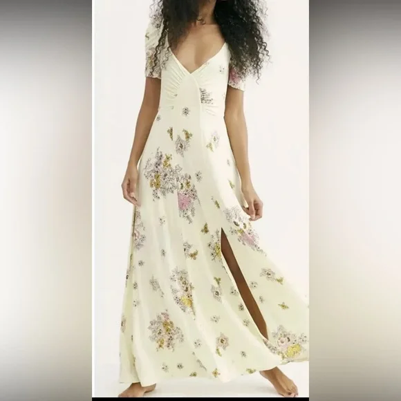 Free People | Dresses | Free People Sweet Moment In Time Fairy Tale Floral  Print Maxi Dress Medium New | Poshmark